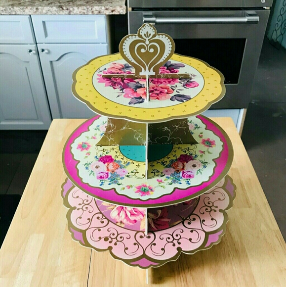 Printed Card 3 Tier Reversable Cake Stand - Picture 2 of 9